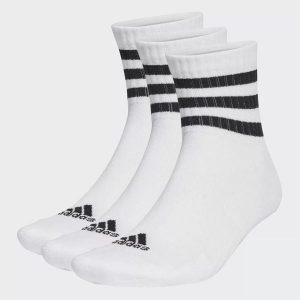 Skarpety adidas 3-Stripes Cushioned Sportswear Mid-Cut Socks 3P. Białe skarpetki ADIDAS, bez wzorów. Za 49,09 zł.
