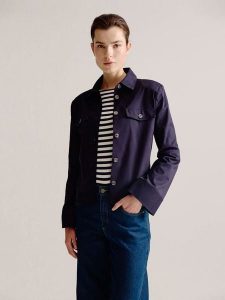 Josephine & Co Kurtka koszulowa "Lobke" w kolorze granatowym rozmiar: 44. Niebieskie kurtki Josephine & Co, bez wzorów, bez kaptura. Za 304,99 zł.