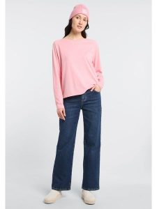 ELBSAND Koszulka "Tira" w kolorze jasnoróżowym rozmiar: XL. Różowe bluzki ELBSAND, xl, bez wzorów, z bawełny, bez kołnierzyka, bez ramiączek. Za 82,99 zł.