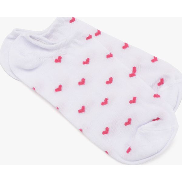 Skarpetki damskie z serduszkami. Białe skarpetki Ryłko, bez wzorów, z bawełny. W wyprzedaży za 14,99 zł.