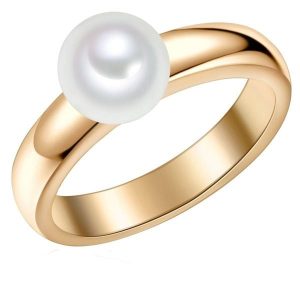 Valero Pearls Srebrny pierścionek srebro wysokiej próby Perła hodowlana słodkowodna żółte złoto Pierścionki 1 ct Damski. Szare pierścionki Valero Pearls, z perłą, pozłacane. Za 359,99 zł.