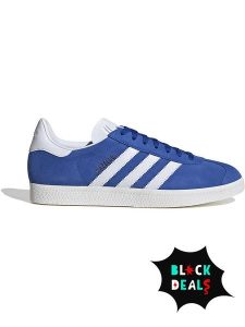 Adidas Skórzane sneakersy "Gazelle" w kolorze niebiesko-białym rozmiar: 40 2/3. Białe trampki ADIDAS, bez wzorów, z materiału, bez zapięcia. Za 360,17 zł.