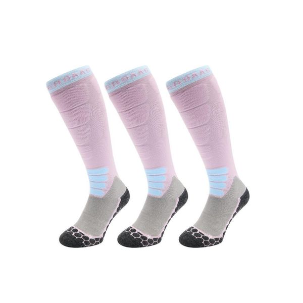 Skarpety narciarskie Powder Boss damskie z wełny merino Pro, 3 sztuki, fioletowe. Fioletowe skarpetki POEDERBAAS, bez wzorów, z elastanu. W wyprzedaży za 307,92 zł.