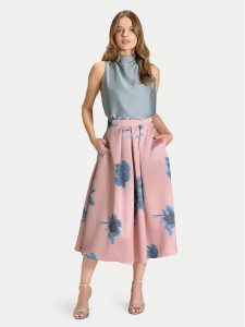 Swing Spódnica midi 2AK00300 Różowy Regular Fit. Czerwone spódnice Swing, bez wzorów, z syntetyku, midi. Za 483,99 zł.