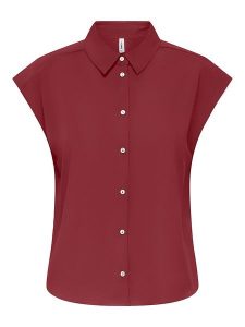 ONLY Koszula "Nova" w kolorze czerwonym rozmiar: XL. Czerwone koszule ONLY, xl, bez wzorów, z wiskozy, bez kołnierzyka, bez ramiączek. Za 83,42 zł.