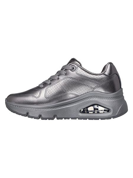 Skechers Skórzane sneakersy w kolorze srebrnym rozmiar: 37. Szare trampki Skechers, bez wzorów, bez zapięcia. Za 258,52 zł.