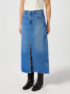 DAMSKA SPÓDNICA WRANGLER DENIM MAXI SKIRT ONCE LOVED 112356425. Spódnice Wrangler, m, bez wzorów, z denimu, maxi. Za 169,99 zł.