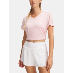 Koszulka Under Armour Tech V-Twist. Czerwone bluzki Under Armour, bez wzorów, sportowe, bez kołnierzyka, bez ramiączek. Za 79,99 zł.