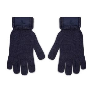 Rękawiczki Damskie Trussardi. Niebieskie rękawiczki Trussardi, bez wzorów, z dzianiny. Za 259,99 zł.