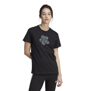 Koszulka z krótkim rękawem damska Adidas Gym & Pilates. Czarne bluzki ADIDAS, m, bez wzorów, z bawełny, sportowe, bez kołnierzyka, bez ramiączek. Za 129,99 zł.