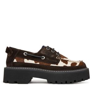 Półbuty Tommy Jeans. Brązowe półbuty Tommy Jeans, bez wzorów, z jeansu, bez obcasa, na płaskiej podeszwie, bez zapięcia. Za 431,99 zł.