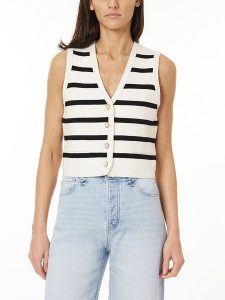 Scotch & Soda Kamizelka dzianinowa w kolorze biało-czarnym rozmiar: XL. Białe kamizelki Scotch & Soda, xl, bez wzorów, z dzianiny, bez kołnierzyka, bez ramiączek, bez kaptura. Za 136,13 zł.