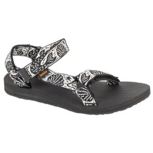 Sandały Teva Original Universal Sandals 1003987-SKW czarne. Czarne sandały bez wzorów, z materiału, bez obcasa, bez zapięcia. W wyprzedaży za 373,25 zł.