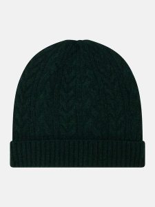 Perfect Cashmere Kaszmirowa czapka "Cleo" w kolorze ciemnozielonym rozmiar: onesize. Zielone czapki Perfect Cashmere, bez wzorów, z kaszmiru. Za 143,99 zł.