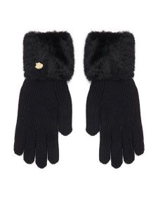 Guess Rękawiczki Damskie AW5668 POL02 Czarny. Czarne rękawiczki Guess, z aplikacjami, z dzianiny. Za 194,99 zł.
