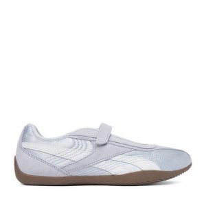 Baleriny Reebok. Niebieskie balerinki Reebok, bez wzorów, bez obcasa, bez zapięcia. Za 299,99 zł.