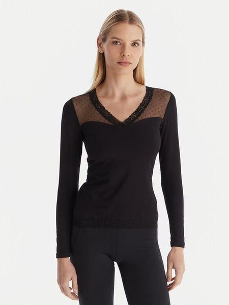 Ysabel Mora Koszulka piżamowa 19479 Czarny Slim Fit. Czarne koszule nocne ysabel mora, bez wzorów, z bawełny, bez ramiączek. Za 79,99 zł.