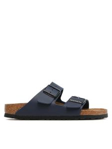 Birkenstock Klapki Arizona Birko-Flor 051753 Granatowy. Niebieskie klapki Birkenstock, bez wzorów, ze skóry, bez obcasa. Za 399,99 zł.