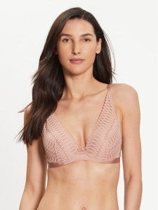 Triumph Biustonosz z fiszbiną Aura Spotlight 10208018 Beżowy. Brązowe biustonosze Triumph, bez wzorów, z syntetyku. Za 119,99 zł.