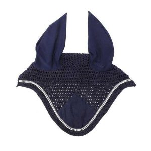Czapka przeciwlotnicza z dżetami Kavalkade. Niebieskie czapki KAVALKADE, bez wzorów, z bawełny, eleganckie. Za 115,00 zł.