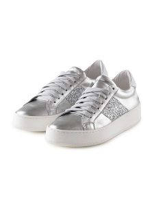 Anna Morellini Skórzane sneakersy "Torecia" w kolorze srebrnym rozmiar: 38. Szare trampki Anna Morellini, bez wzorów, bez zapięcia. Za 351,38 zł.