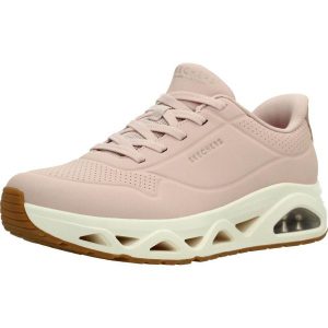Buty SKECHERS UNO GLIDE STEP GLIDE ON AIR Rose. Czerwone buty trekkingowe Skechers, z syntetyku, bez zapięcia. Za 452,99 zł.