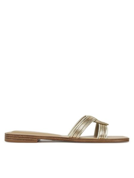 Aldo Klapki Erok 13966814 Złoty. Żółte klapki ALDO, bez wzorów, ze skóry, bez obcasa. Za 169,99 zł.