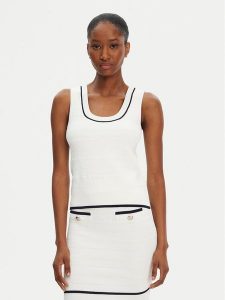 Marciano Guess Bluzka 5RGR03 5640Z Biały Regular Fit. Białe bluzki Marciano Guess, l, z aplikacjami, z wiskozy, bez kołnierzyka, bez ramiączek. Za 229,99 zł.