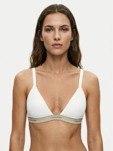 Calvin Klein Underwear Biustonosz braletka LV00QF8369 Biały. Białe biustonosze Calvin Klein Underwear, bez wzorów, z bawełny. Za 159,99 zł.