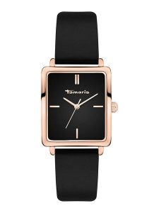 Tamaris Zegarek kwarcowy w kolorze różowozłoto-czarnym rozmiar: onesize. Czarne, analogowe zegarki Tamaris. Za 130,99 zł.