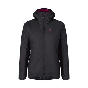Kurtka ocieplana damska Montura Eiger Jacket Woman z kapturem. Czarne kurtki MONTURA, bez wzorów, z kapturem. Za 599,99 zł.