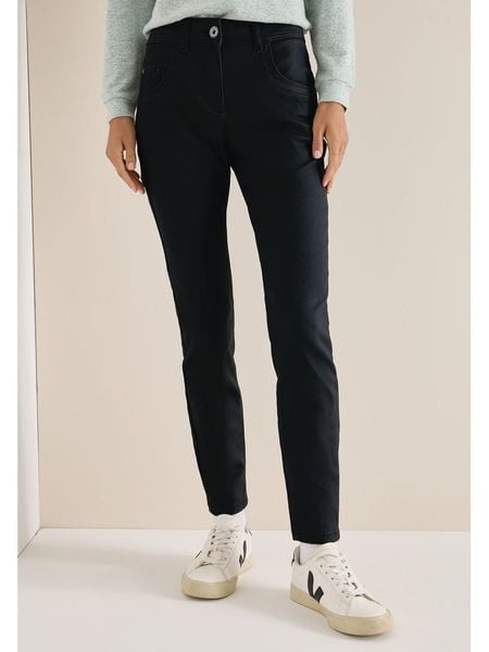 Cecil Spodnie w kolorze czarnym rozmiar: W33/L30. Czarne spodnie z wysokim stanem Cecil, bez wzorów, z materiału, z podwyższonym stanem. Za 139,87 zł.