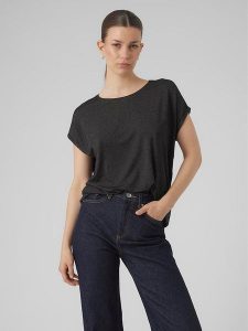 Vero Moda Bluzka w kolorze czarnym rozmiar: XS. Czarne bluzki Vero Moda, s, bez wzorów, z wiskozy, klasyczne, bez kołnierzyka, bez ramiączek. Za 48,28 zł.