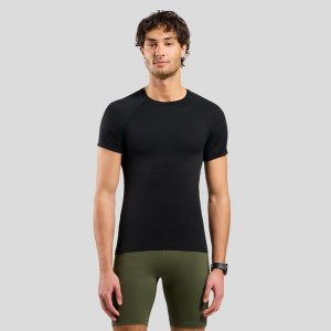 Koszulka BL TOP crew neck s/s PERFORMANCE X-LIGHT. Czarne koszule nocne ODLO, bez wzorów, z materiału, bez ramiączek. Za 209,99 zł.