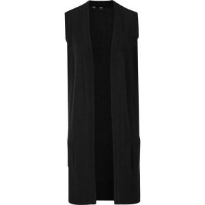 Długa kamizelka dzianinowa z kieszeniami. Czarne kamizelki bonprix, bez wzorów, z dzianiny, bez kołnierzyka, bez ramiączek, bez kaptura. Za 124,99 zł.