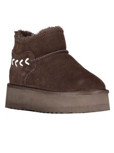 Geographical Norway Botki zimowe "Ofleche" w kolorze brązowym rozmiar: 40. Brązowe botki Geographical Norway, na zimę, bez wzorów, z futra, bez obcasa, bez zapięcia. Za 130,99 zł.