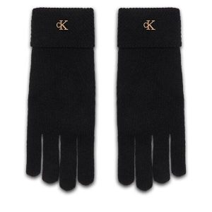 Rękawiczki Calvin Klein. Czarne rękawiczki Calvin Klein, bez wzorów, z dzianiny. Za 249,99 zł.