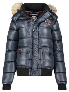 Geographical Norway Kurtka zimowa "Bugs" w kolorze granatowym rozmiar: XXL. Niebieskie kurtki Geographical Norway, na zimę, xxl, bez wzorów, prążkowane, bez kaptura. Za 375,96 zł.