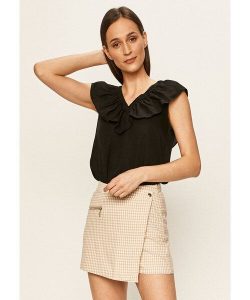 LEE RUFFLE TANK DAMSKA BLUZKA BLACK L46GAB0. Czarne bluzki Lee, l, bez wzorów, bez kołnierzyka, bez ramiączek. Za 129,99 zł.
