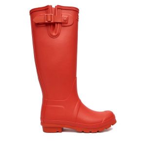 Kalosze Hunter. Czerwone kalosze Hunter, bez wzorów. Za 349,99 zł.