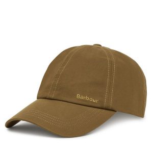 Czapka z daszkiem Barbour. Brązowe czapki Barbour, bez wzorów. Za 109,99 zł.