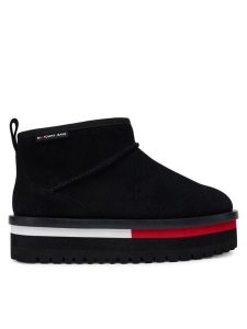 Tommy Jeans Śniegowce Tjw Flatform Snow Boot Suede EN0EN02841 Czarny. Czarne buty zimowe Tommy Jeans, z jeansu, bez obcasa, bez zapięcia. Za 459,99 zł.