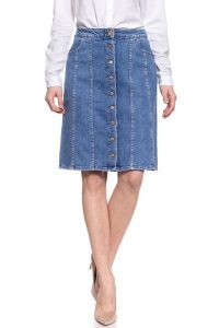 SPÓDNICA JEANSOWA LEE 70S SKIRT WILLIAMSBURG L38LAPZN. Niebieskie spódnice Lee, l, bez wzorów, z jeansu, vintage. Za 169,99 zł.