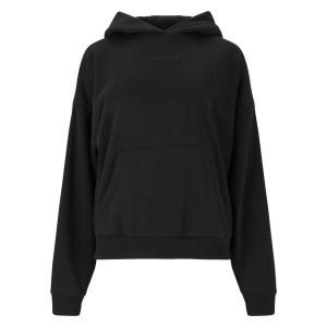 Bluza damska z kapturem Athlecia Ruthie. Czarne bluzy Athlecia, bez wzorów, z bawełny, z kapturem. Za 188,00 zł.