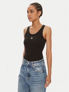 Hugo Top Datamia 50514489 Czarny Slim Fit. Czarne topy Hugo, xxl, bez wzorów, z bawełny, bez kołnierzyka, bez ramiączek. Za 119,99 zł.