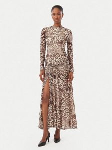 Bardot Sukienka koktajlowa Lea 60243DB2 Beżowy Slim Fit. Brązowe sukienki Bardot, l, bez wzorów, z syntetyku, wizytowe, bez kołnierzyka, bez ramiączek. Za 594,99 zł.