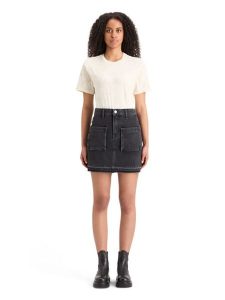 Scotch & Soda Spódnica dżinsowa w kolorze czarnym rozmiar: M. Czarne spódnice Scotch & Soda, m, z aplikacjami, z bawełny, mini. Za 175,67 zł.