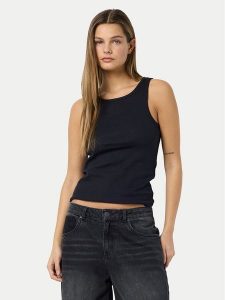 Noisy May Top Maya 27033135 Czarny Tight Fit. Czarne topy Noisy may, xl, bez wzorów, z bawełny, bez kołnierzyka, bez ramiączek. Za 49,99 zł.