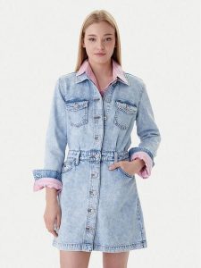 Tommy Jeans Sukienka jeansowa DW0DW22004 Niebieski Regular Fit. Niebieskie sukienki Tommy Jeans, m, bez wzorów, z bawełny, bez kołnierzyka, bez ramiączek. Za 569,99 zł.