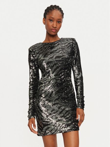 Bardot Sukienka koktajlowa 58950DB1 Czarny Regular Fit. Czarne kombinezony Bardot, bez wzorów, z syntetyku, wizytowe, bez kołnierzyka, bez ramiączek. Za 399,99 zł.